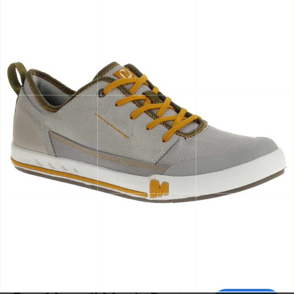 Merrell Gray with Mustard Accent Low-Top Sneakers